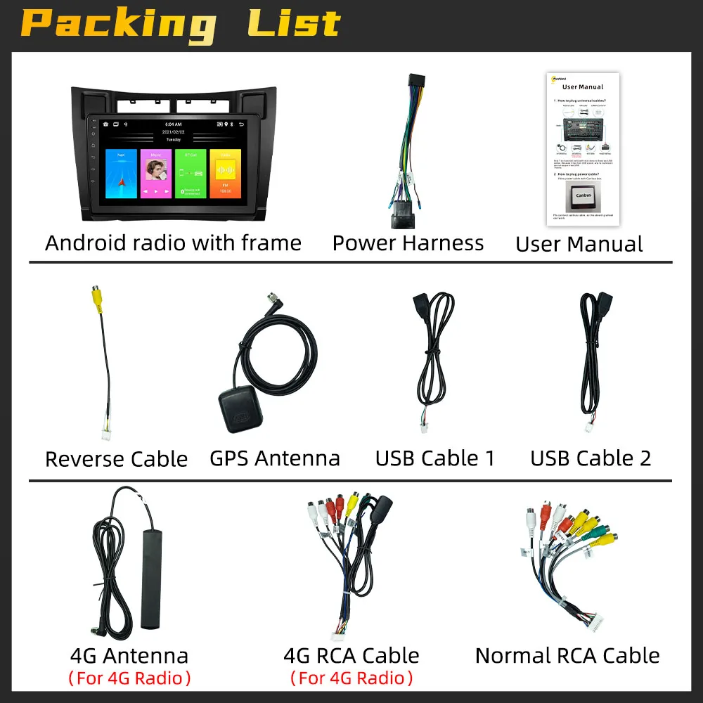 Автомобильный радиоприемник 2 Din Android для Toyota Yaris 2005-2012 мультимедийный видеоплеер