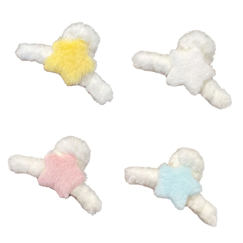 

Plush Hair Claw Clip Hair Bun Hairpin Plush Star Hairpin Hair Clip Jaw Clip Ponytail Claw clip Non Slip Shark Clip