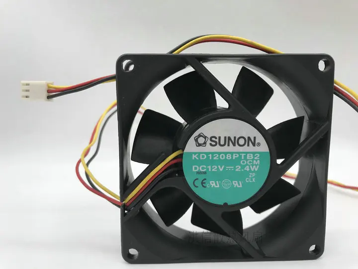 3-проводной Вентилятор охлаждения сервера SUNON KD1208PTB2 OCM DC 12 В 2,4 Вт 80x80x25 мм
