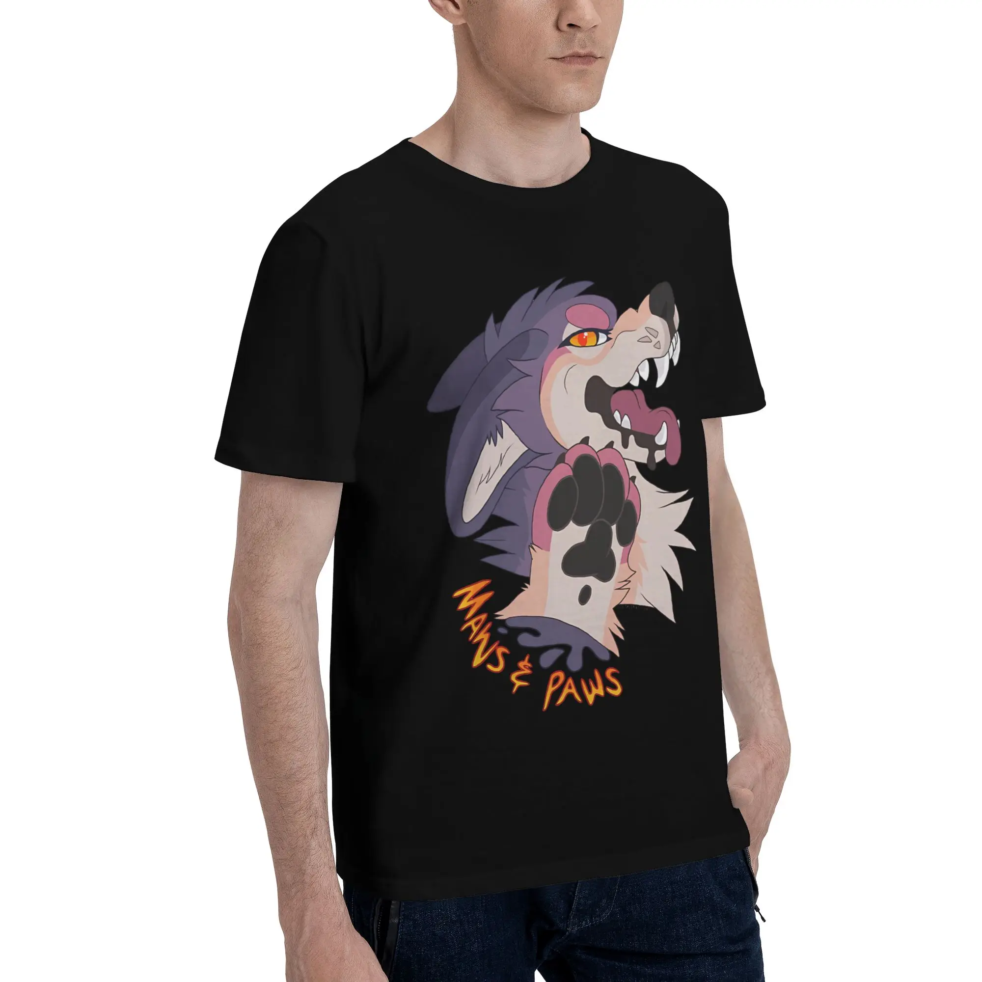 Фото Футболка из 100% хлопка Maws And Paws Novelty, пушистые футболки для мужчин №2