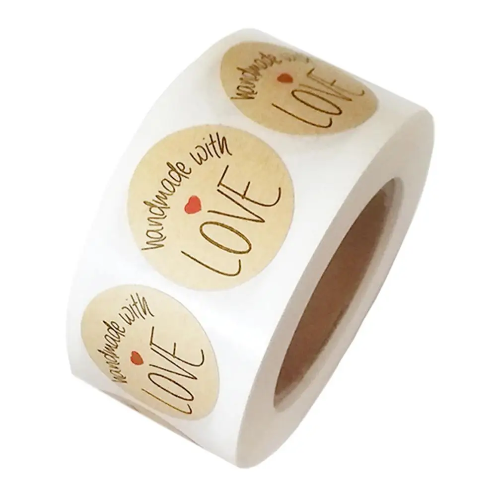 

500 шт./рулон, наклейки «Handmade with Love»