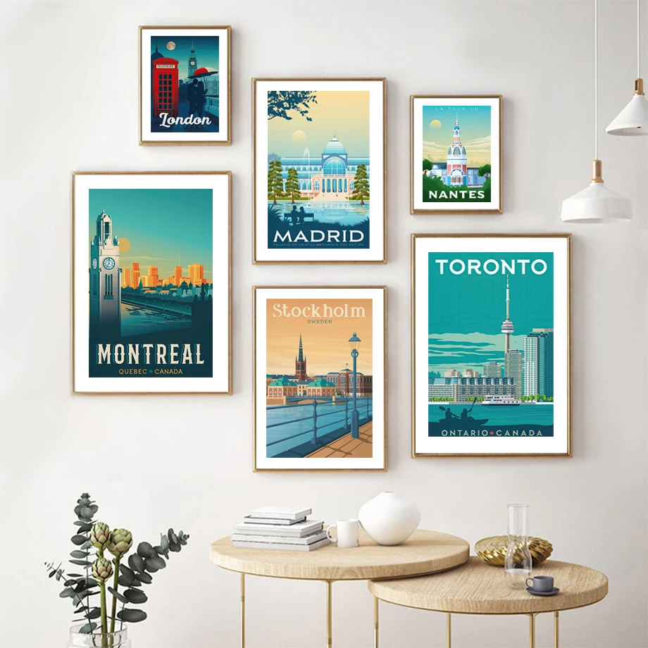 

Madrid Nantes Toronto London Sweden Abstract Nordic Wall Art Posters And Prints Canvas Painting Pictures For Living Room Decor