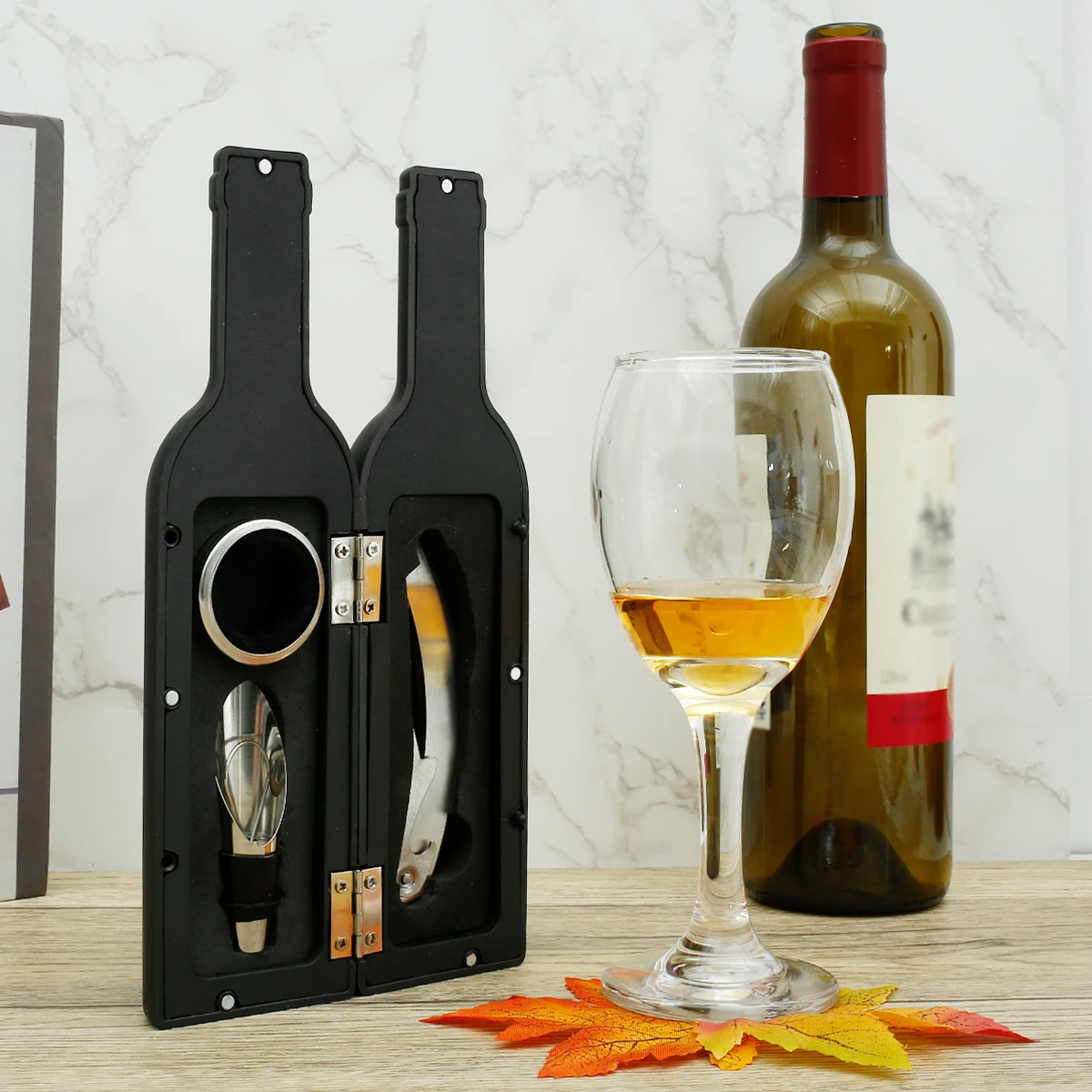 

3Pcs Wine Bottle Opener Set Stainless Steel Wine Bottle Corkscrew Kit Portable Wine Accessories Gift Set with Wine Opener Wine