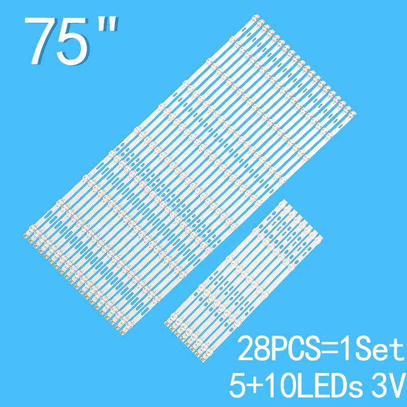 

28pcs/Kit For KD 75X8500C XBR 75X850C XBR 75X850E SVA750A03 Rev04 5LED B Type 3528 140827 10LED A Type S750QF59 V0 96.75S02.201