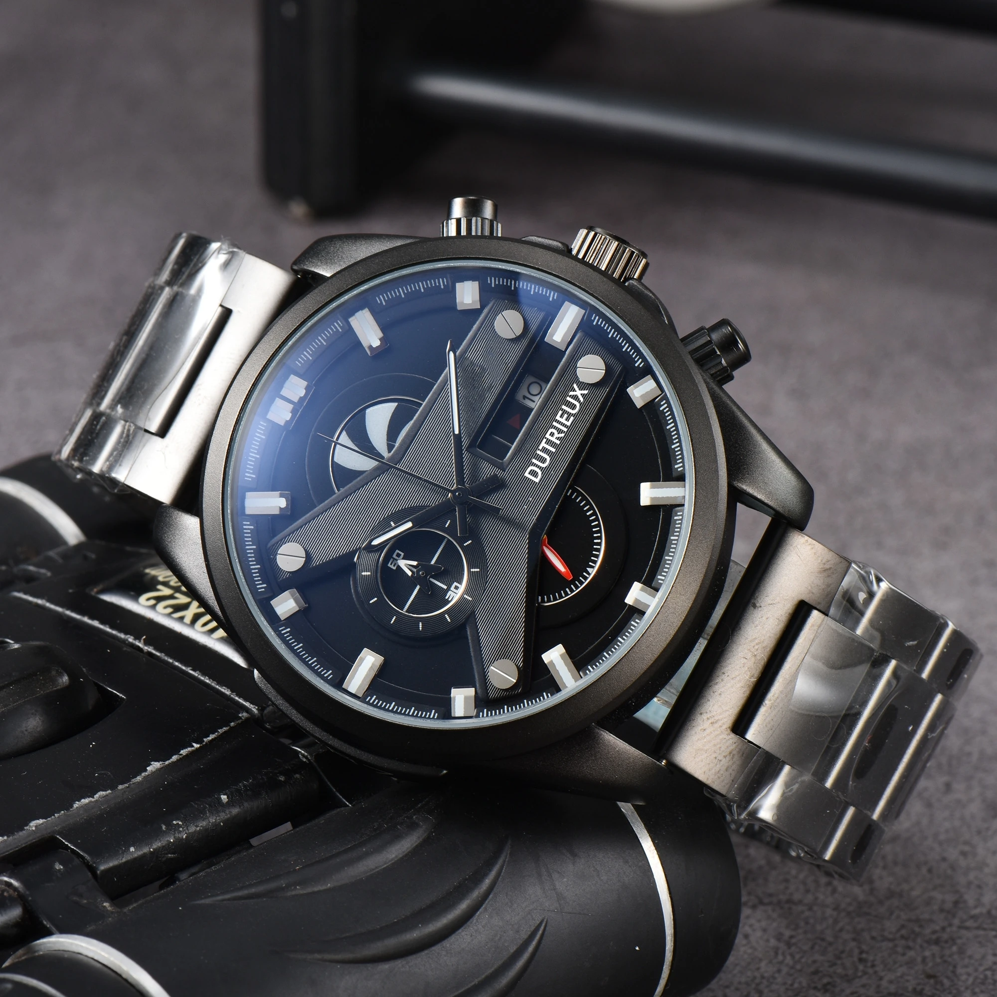 

Luxury Brand Mens Watch Quartz Movement Auto Date Chronograph 904L Steel Strap AAA Wristwatch Casual High Quality Waterproof