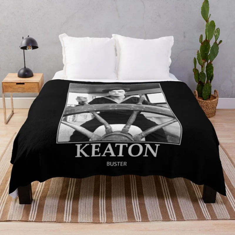 

Buster Keaton - The Navigator - BW - D24 Throw Blanket Travel Blanket Designer Blanket
