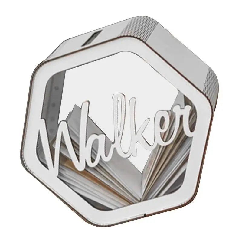 

Wedding Card Box Wooden Engraved Name Piggy Bank For Wedding Decor Storage Case For Birthday Graduation