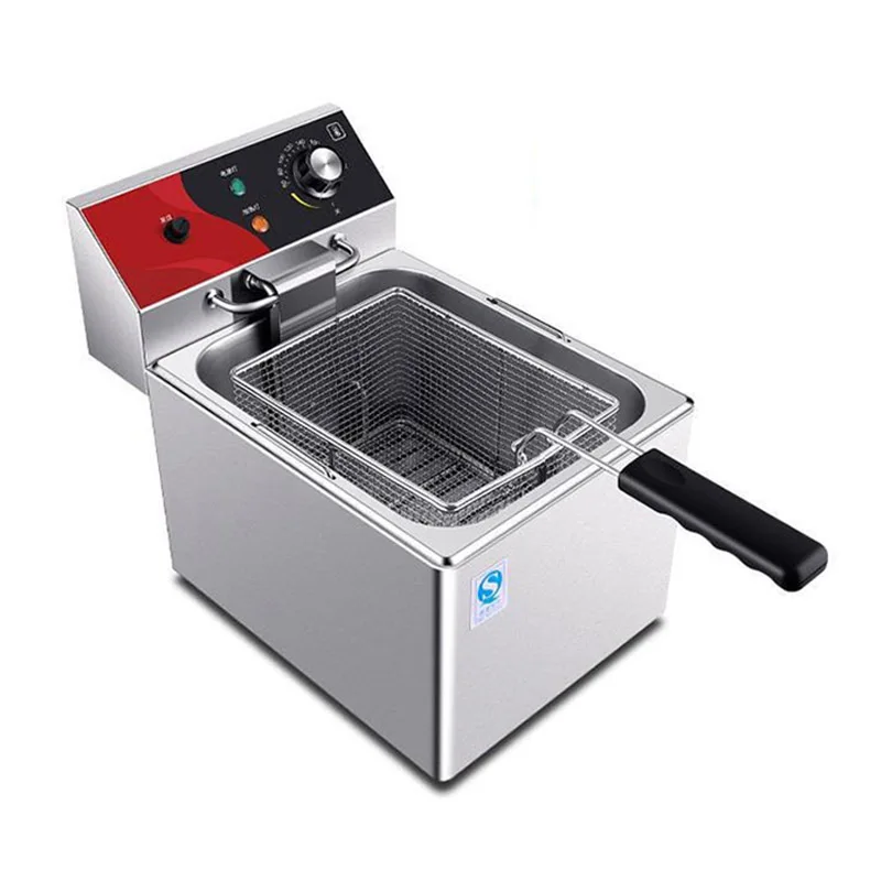 

Stainless Steel Large Single-cylinder Fryer 12L Electric Deep Fryer Single-cylinder Fried Potato Fries Fritters Fried Chicken