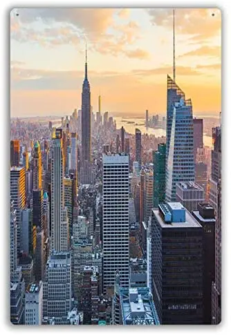

Metal Sign New York City,Manhattan Sunset Aerial Wall Paintings