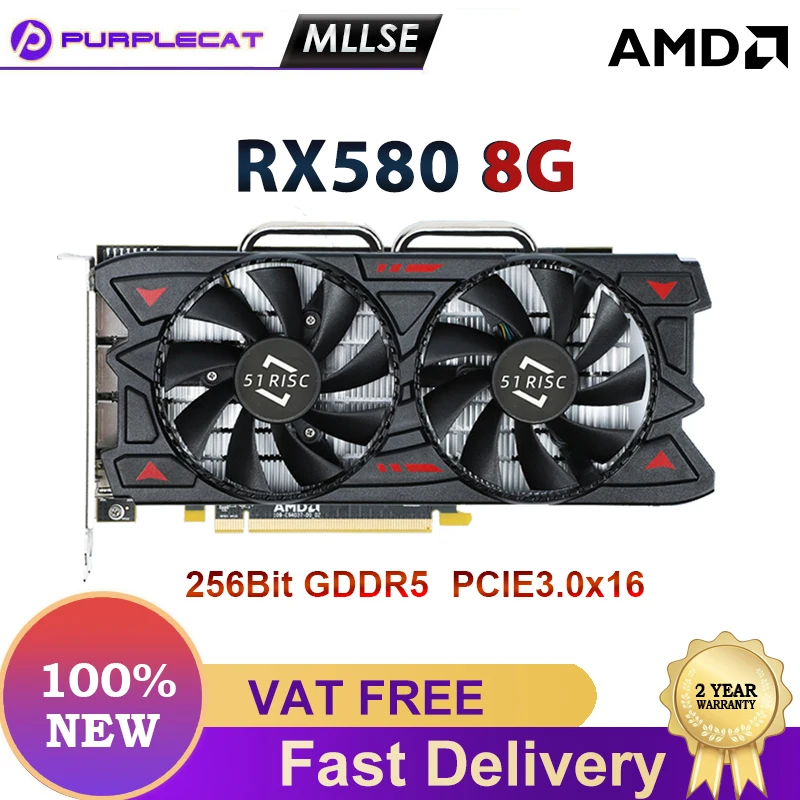 MLLSE графическая карта AMD RX 580 8 Гб игровая GDDR5 256Bit PCI Express 3 0 × 16 Radeon GPU компьютер
