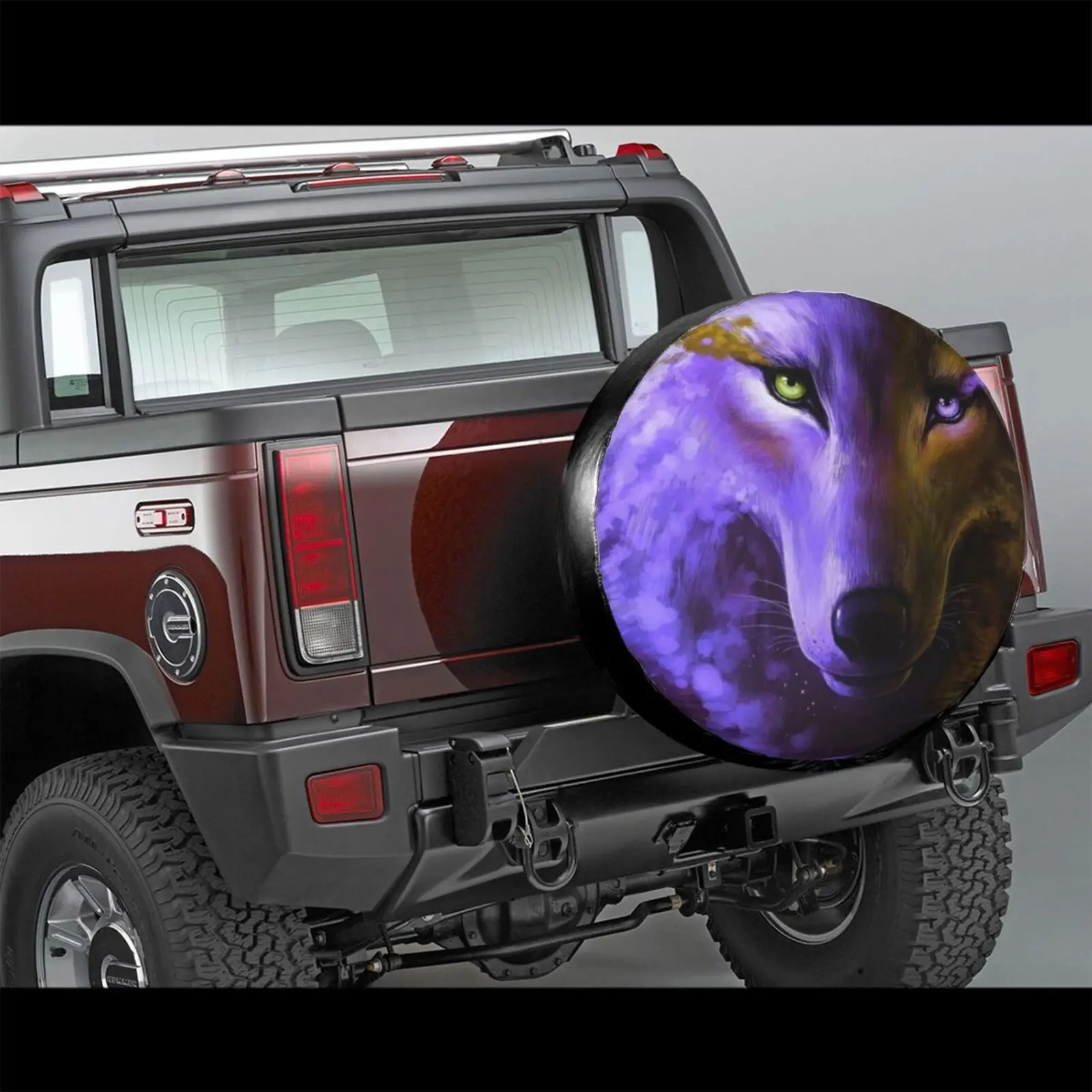 

PU Wolf Car Tire Change Valve Black Cover 14", 15", 16", 17" with Pvc Logo for Wheels 1 Pc Car Tire Cover Outdoor Car Cover