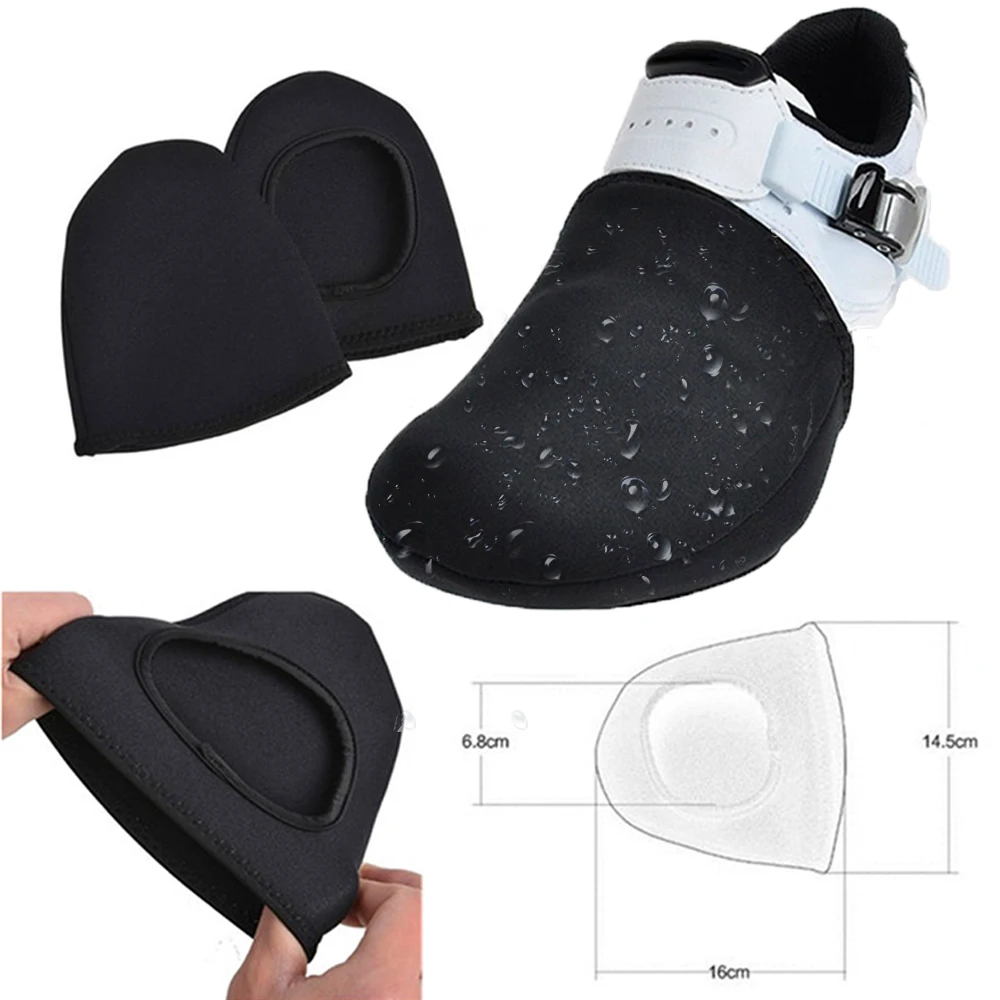 

1Pair Outdoor Sports Cycling Toe Cover Bike Shoe Waterproof Bicycle Protector Warmer Boot Cover Black Elastane Case for Shoes