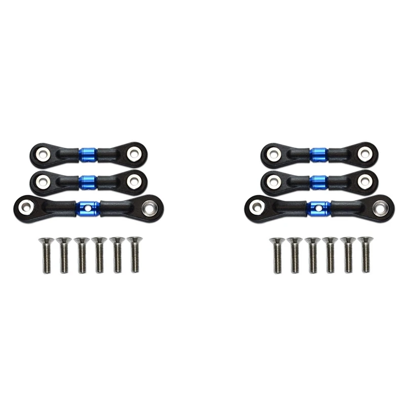 

6Pcs Steering Link Rod Servo Rod For Tamiya TT-02 TT-02T TT02 TT02T 1/10 RC Car Upgrade Parts Accessories,Blue