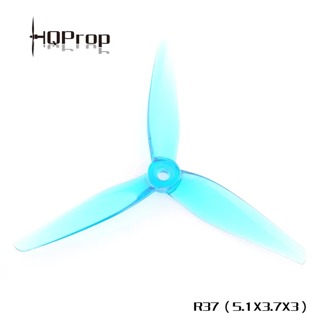 HQProp R37 5.1x3.7x3 3-Blade 5mm Teal Blue PC Propeller