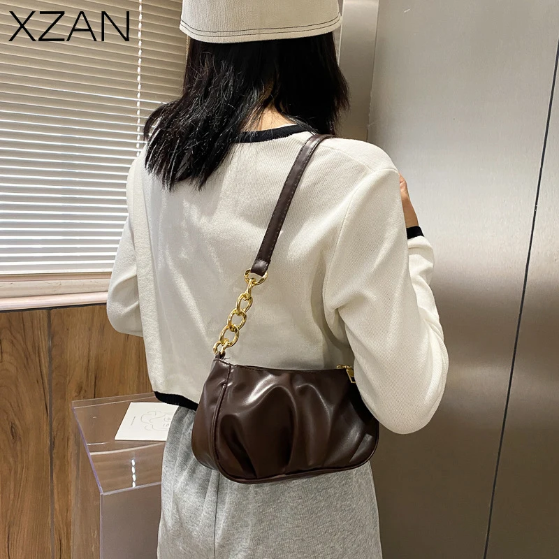 

Винтажная сумка на плечо для женщин, брендовые дизайнерские дамские клатчи из искусственной кожи, Хобо, летняя простая дамская сумочка