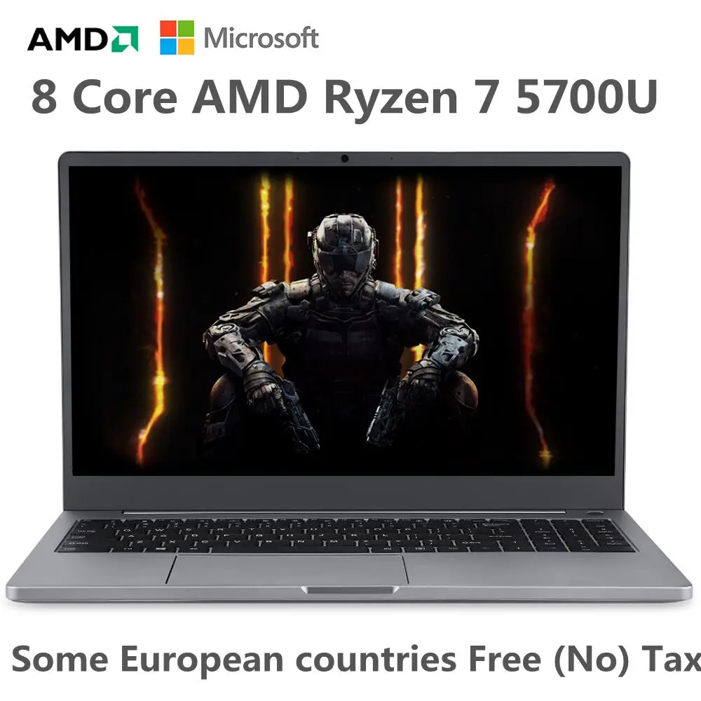 

AMD Ryzen 7 5700U 15.6 Inch Powerful Gaming Laptops Max Ram 64GB DDR4 MAX Rom 4TB SSD Windows10 11 Pro Notebook Bluetooth WIFI