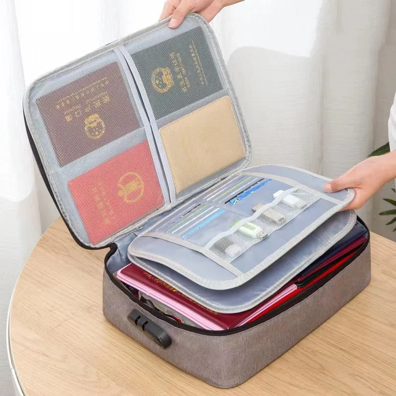 Documents Bags Men Women's Outdoor Travel Handbags Credentials Passport Luggage Waterproof Storage Bag Dog Print Organizer Case