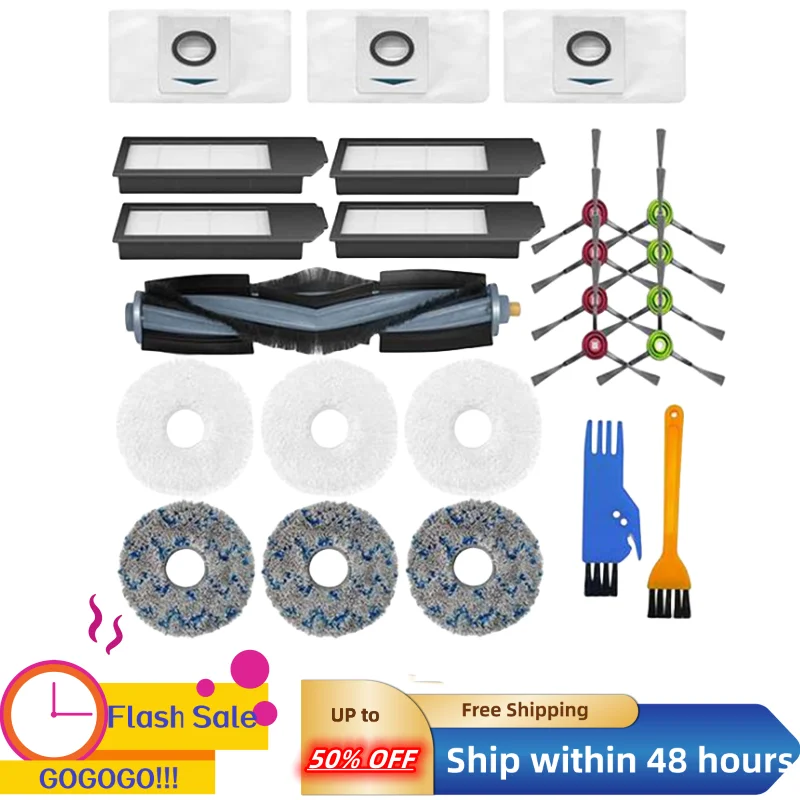 

Vacuum Cleaner Floor Care Replacement Parts Kit for ECOVACS DEEBOT X1 Omni / X1TURBO / X1 Plus Robot Vacuum Cleaner