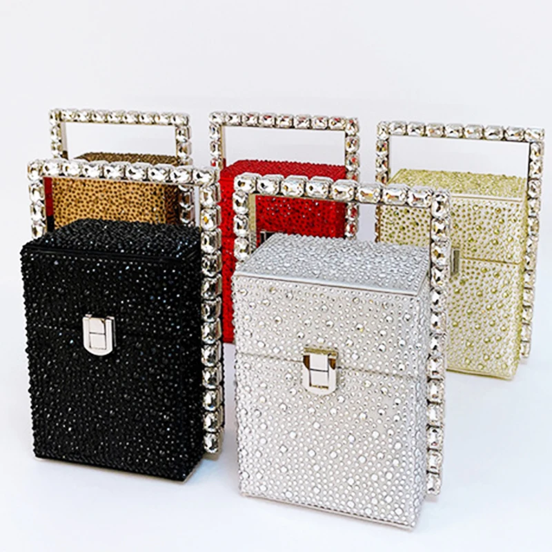

Diamond Formal Evening Clutches Bags Fashion Red/Gold/Silver Wedding Women Top-Handle Tote Purse Elegant Party Crystal Handbags
