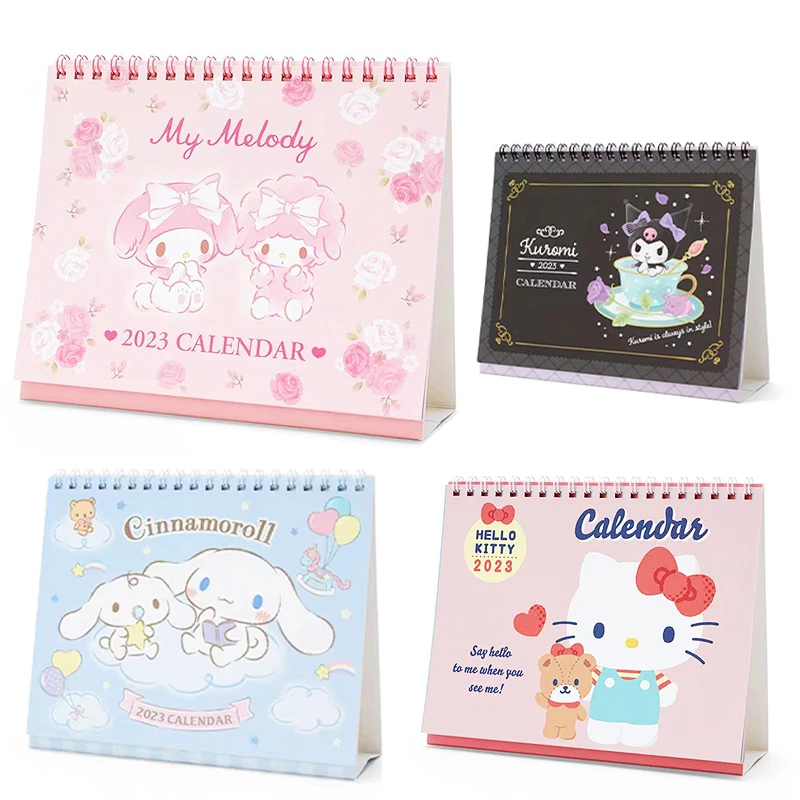 

2023 Kawaii Anime Hellokitty Desk Calendar Cartoon Kuromi Purin Small Desktops Calendar Schedules Office Dormitory Supplies Gift
