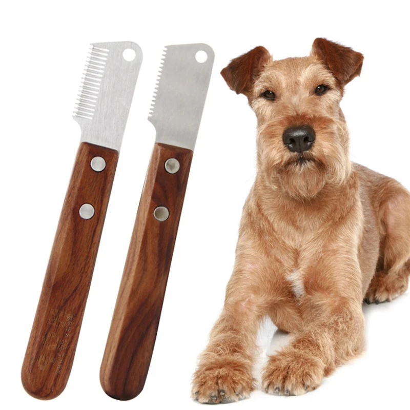 

Handle Pluck Professional Accessories Dog Wooden Comb Pet Remover Hair Excess Steel Grooming Stripping Stainless Undercoat Knife