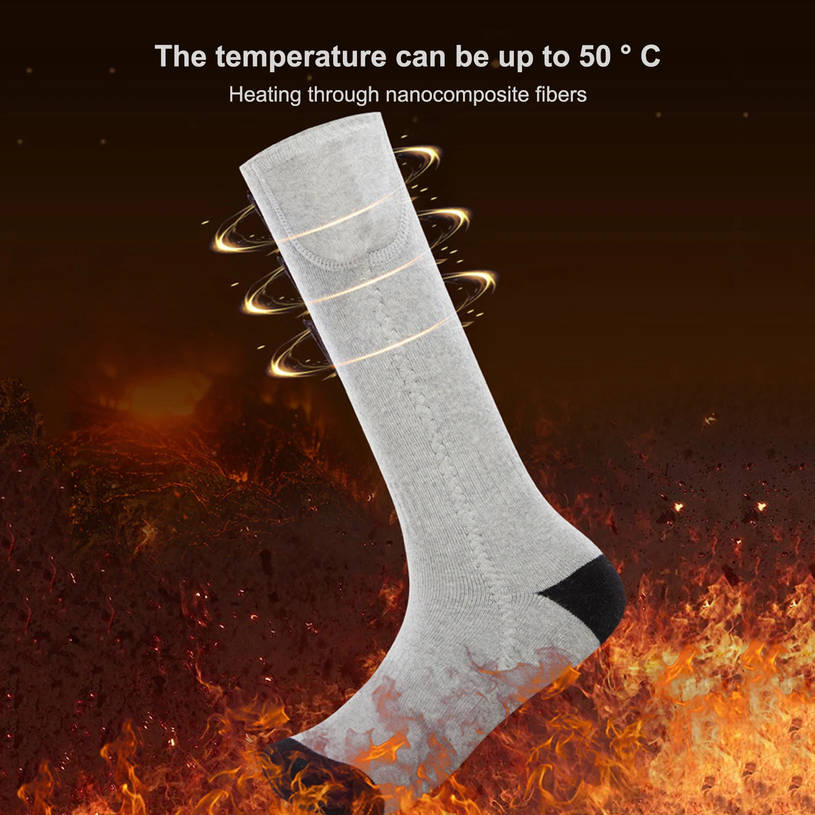 Heating Socks Men Women Health Heated Sock Non-slip Winter Warm Cotton Sock for Fishing Camping Hiking Skiing and Foot Warmer