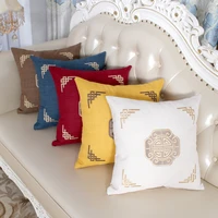 45x45cm chinese style applique embroidered sofa cushion cover home living room decor pillowcase
