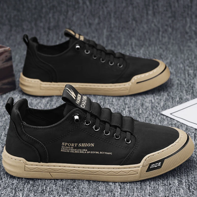 

Men's Canvas Shoes Casual Low Top Sneakers Spring Round Toe Loafers Lightweight Walking Driving Flats Zapatillas Para Hombres