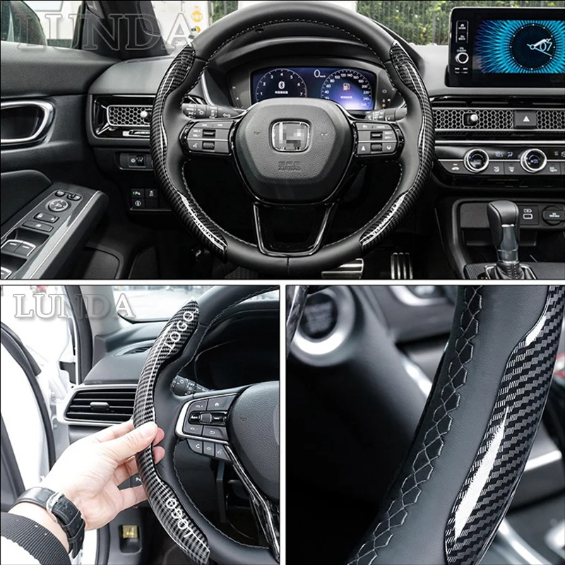 

1 Pair Carbon Fiber Car Steering Wheel Cover For Honda Civic CR-V Accord 6 Odyssey HR-V XR-V Vezel Steering Wheel Booster Cover