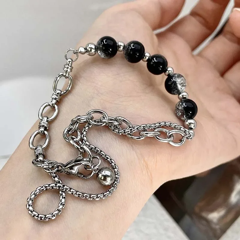 Браслет из нержавеющей стали с бусинами