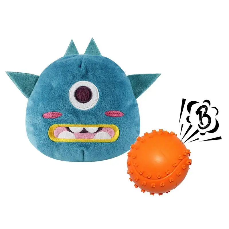 

Plush Dog Squeak Ball Bite Resistant Bouncy Release Energy Teeth Cleaning Play Dog Toy Large Medium Sized Dogs Pet Ball Toy