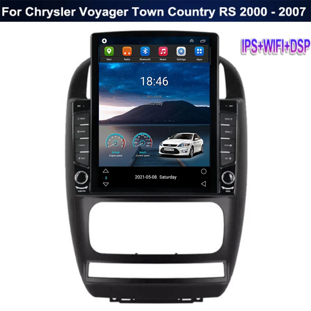 

For Dodge Caravan 4 For Chrysler Voyager RG RS Town & Country RS 2000-2007 Tesla Style Android 12 Car Radio Mutimedia Player GPS