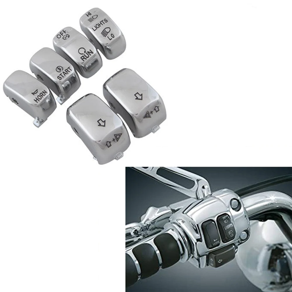 

1 Set Motorcycle Hand Control Switch Housing Button Cap Engine Start Button Cap Protector Cover For Harley Road King