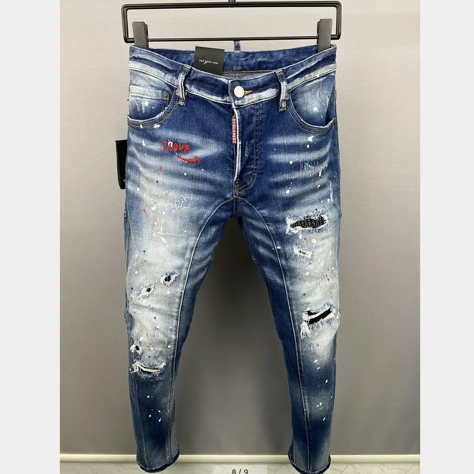 

Skinny Style dsquared2 Brand Business Men Casual Jeans 2022 Men Denim Pants Trousers Baggy Stretch Biker Zipper Jeans