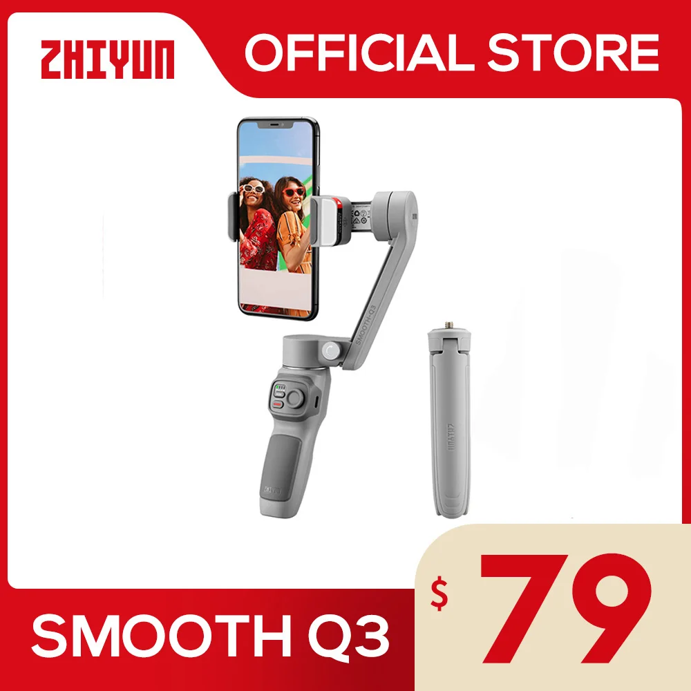 Zhiyun oficial SMOOTH Q3 cardan smartphone 3 eixos telefone cardan estabilizador para iphone 14 pro max/xiaomi/huawei VS DJI OM 6