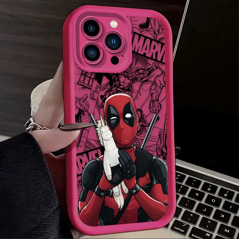 Чехол для телефона с милым сердцем Marvel Дэдпул Xiaomi POCO X6 X5 X4 GT X3 NFC F3 F4 F5 F6 M5S C65 M6 Pro 4G 13T