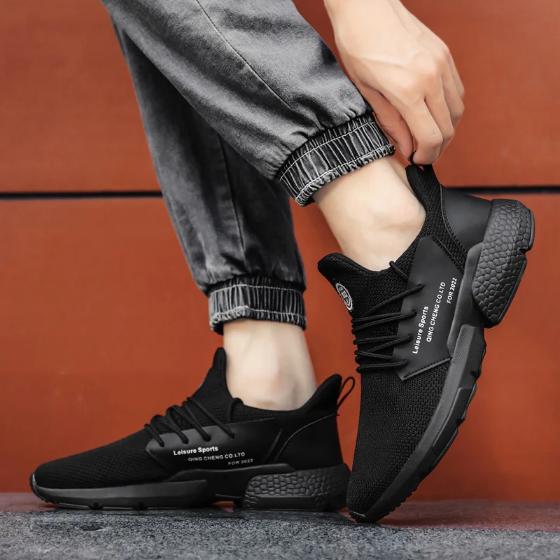 Summer Breathable Men Running Shoes Outdoor Walking Lace-up Male Sneakers Fashion Wear-resisting Sport Footwear 2022 Hot Sale