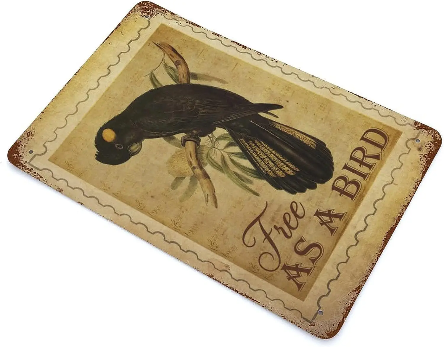 Металлическая Оловянная вывеска акварель Цветная птица алюминиевая