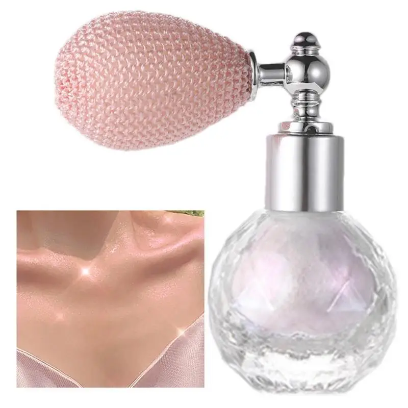 

Highlighter Powder Spray Shiny Glitter Spray For Hair And Face Body Cosmetic With French Elegant Bottle For Party Holiday Bar