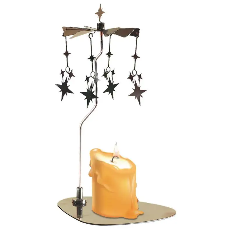 Tray Rotating Candlestick Set Stainless Steel Aromatherapy W