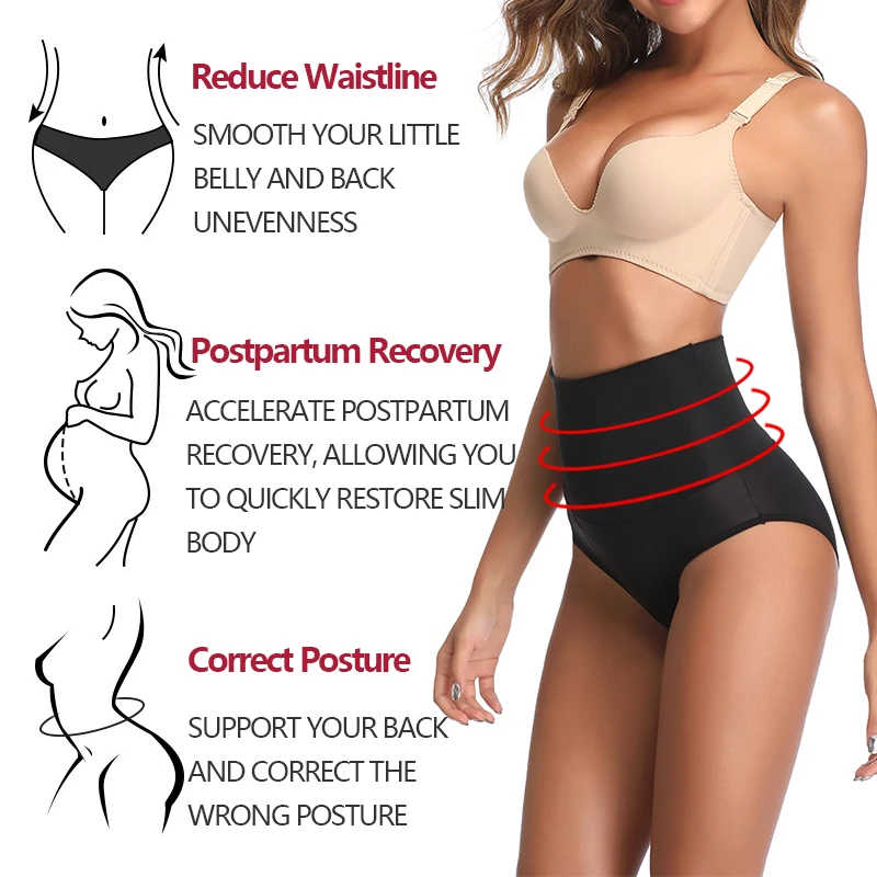 High Waist Tummy Control Panties Women Briefs Shaper Butt Lifter Slimming Underwear Smooth Belly Shaping Cincher Body Shaper