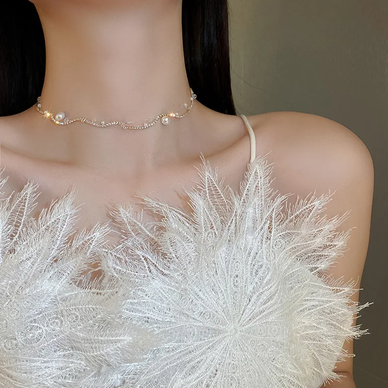 2022 New Arrival Necklaces Fashion Women Chokers Classic Link Chain Pearl Elegant Trendy Female Jewelry |