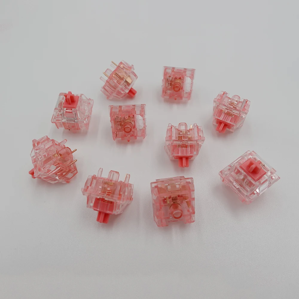 

Wholesales KTT Strawberry Switches for Mechanical Keyboards 5Pin Linear Compatible Cherry DIY RGB PC Gaming MX Switch