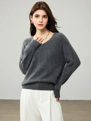 SuyaDream женские пуловеры из кашемира и шерсти хаки