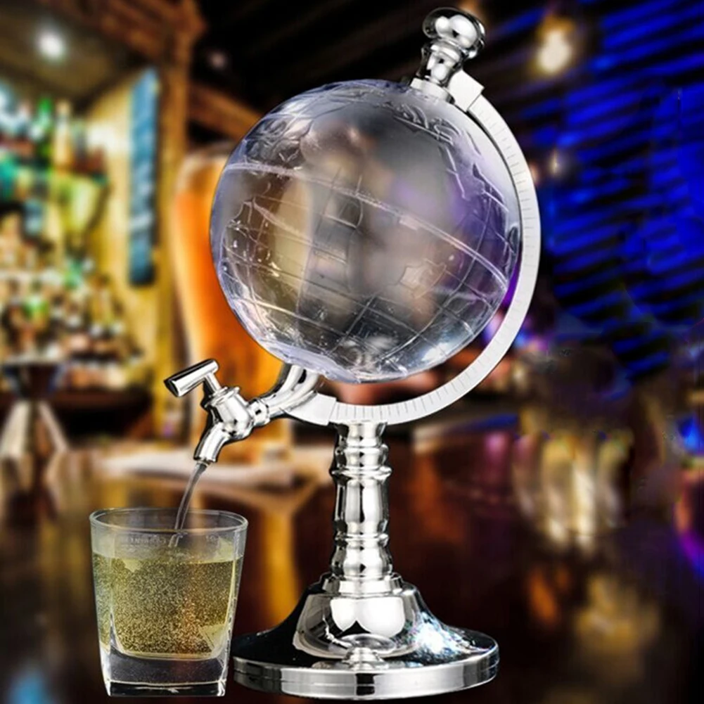 

Beer Whiskey Decanter Globe Wine Dispenser Men Whiskey Decanter Globe Bar Liquor Canister for Liquor Scotch Bourbon Vodka