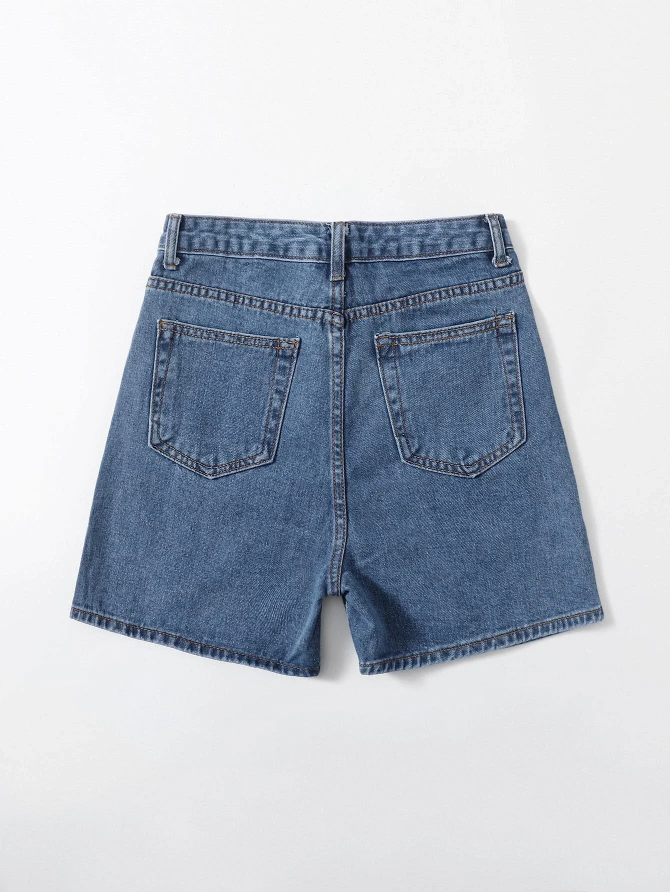 

Однотонные джинсовые шорты на молнии