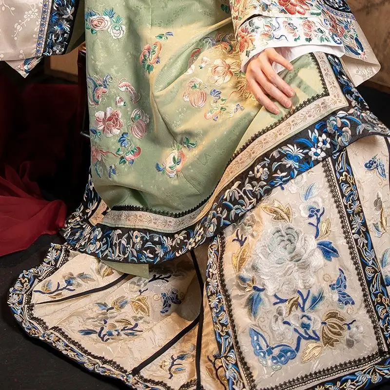 Ретро китайское платье ханьфу роскошное женское с цветочным принтом династии