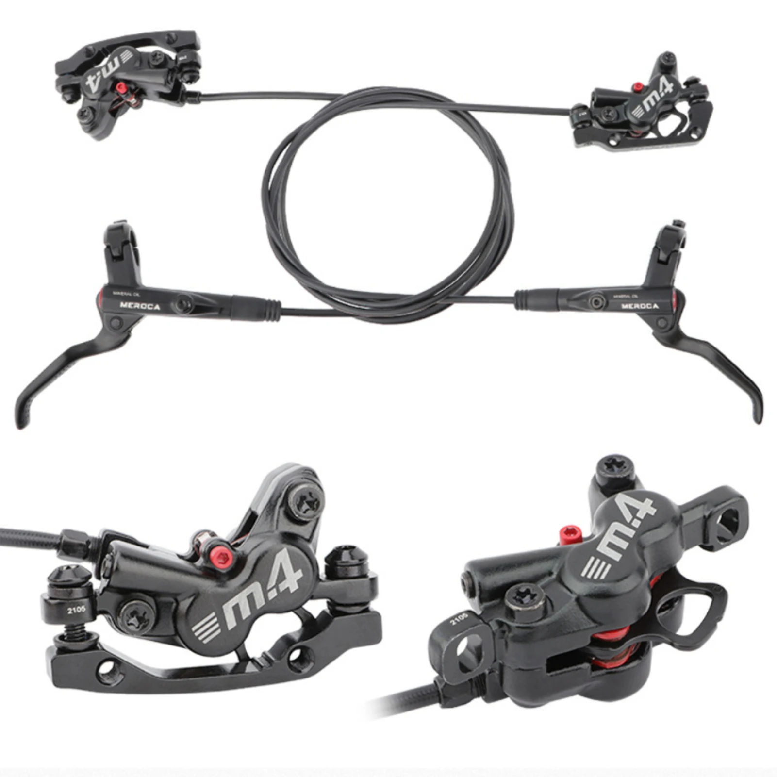 

MEROCA MT420 MTB Brake Bicycle Hydraulic 160mm Disc Brake Four-piston Front Right / Left Rear Brake 800 / 1400mm Bike Oil Brake
