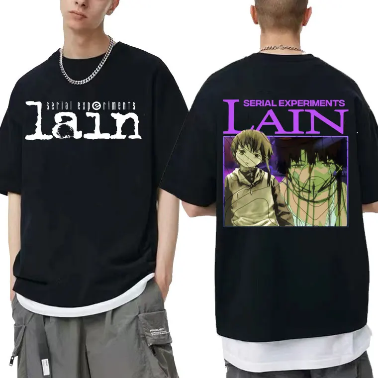 

New Harajuku Japanese Anime Serial Experiments Lain Oversized Tshirt Short Sleeve Men Women Iwakura Manga Girl Sci Fi T Shirts