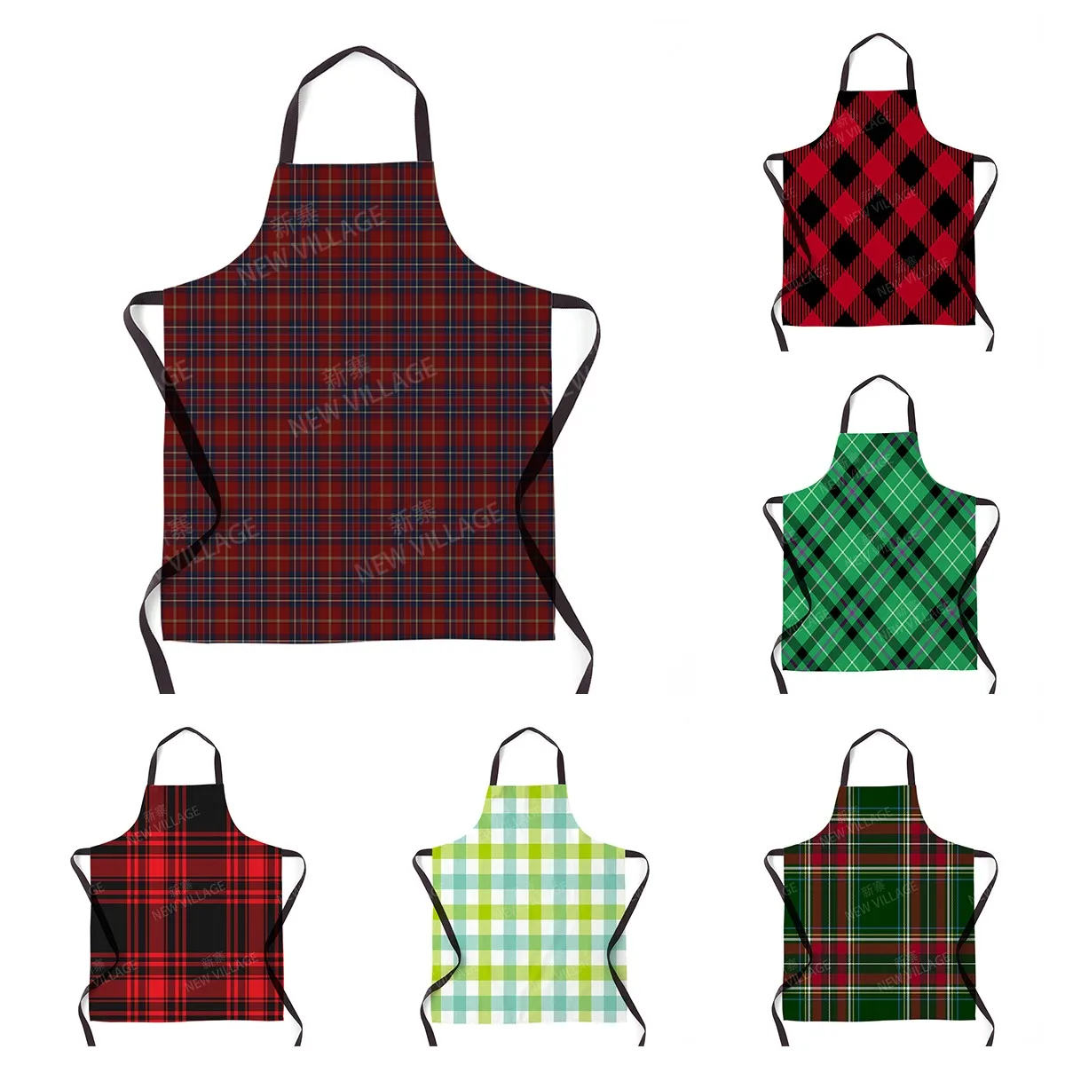 

Эстетичный женский кухонный фартук, оригинальный детский простой фартук в шахматную линию, водонепроницаемый фартук для официанта, маслостойкий